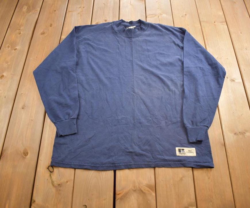 Vintage 1990s Blank Russell Athletic Pro Cotton Long Tee Crewneck Made In USA