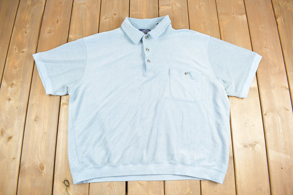 Vintage 1990s Essential Blues Knit Polo Shirt
