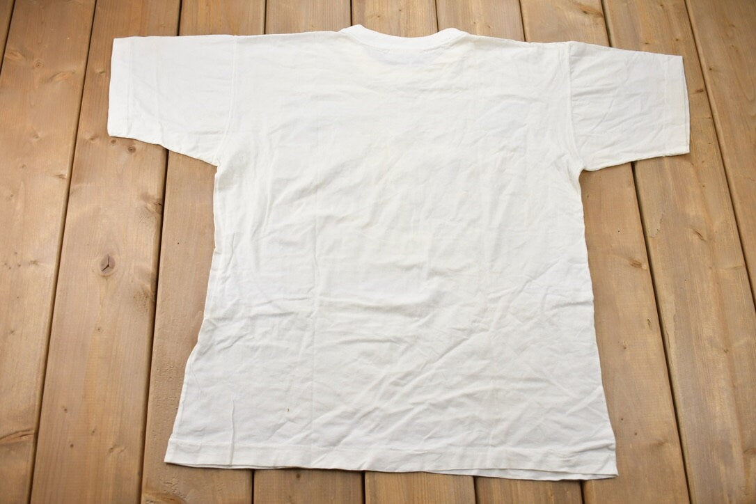 Vintage 1990 Ocean Fishes Theme Bonfire Graphic T-Shirt Single Stitch