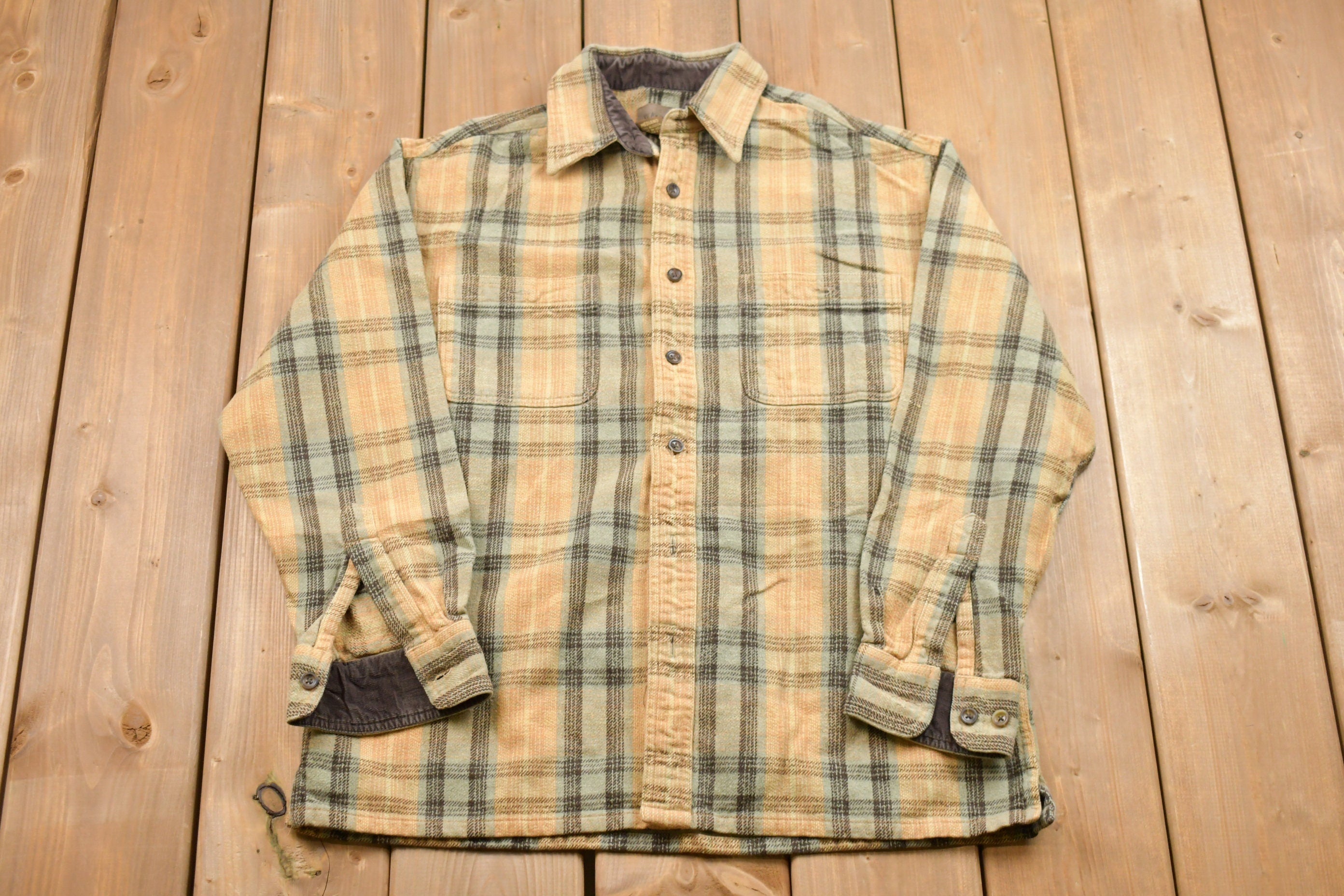 Vintage 1990s St. Johns Plaid Button Up Flannel Shirt