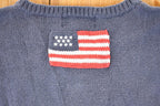 Vintage 1990s Cervelle American Flag Knit Crewneck Sweater Women's M