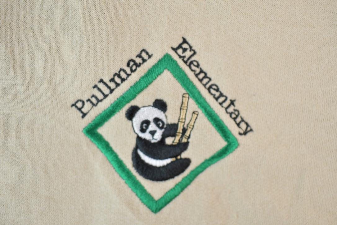 Vintage 1990s Pullman Elementary Panda Crewneck Sweatshirt