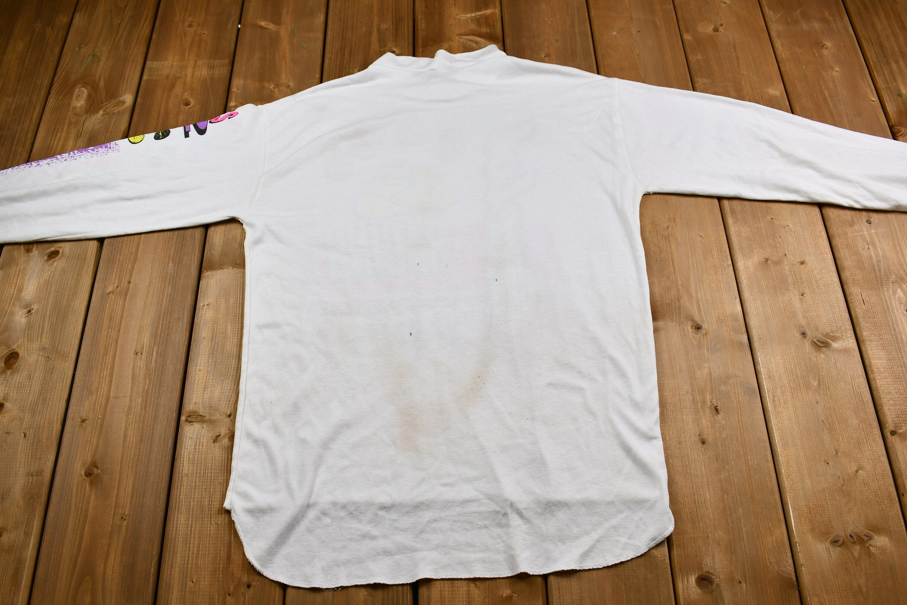 Vintage Late 80s Early 90s Mock-Neck Ocelot Racing T-Shirt