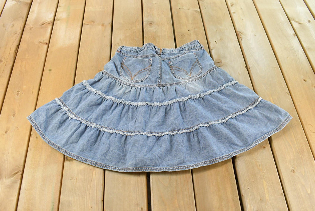 Vintage Y2K Yonique Denim Ruffled Mini Skirt Women's 27 / 90s Streetwear / Vintage Denim Skirt / Summer Wear / Jean Skirt / Jorts