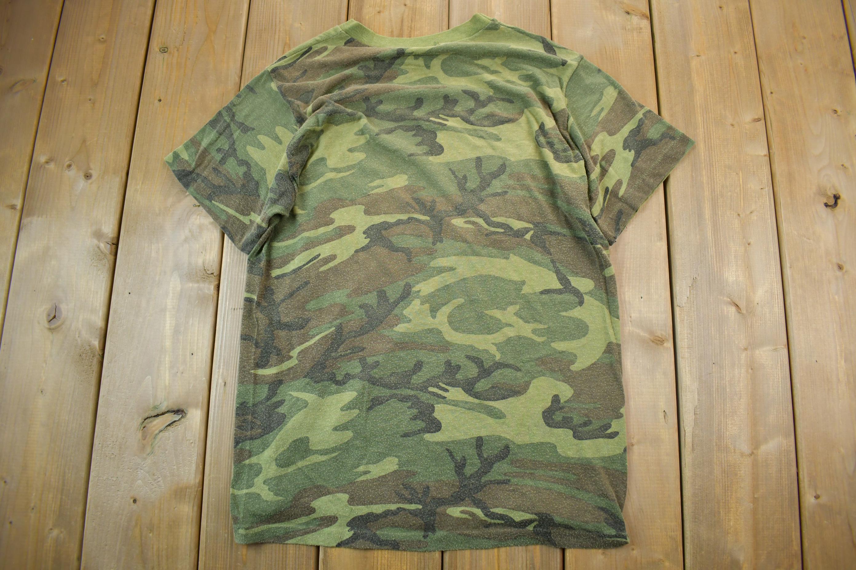 Vintage 1990s Camouflage Graphic T-Shirt