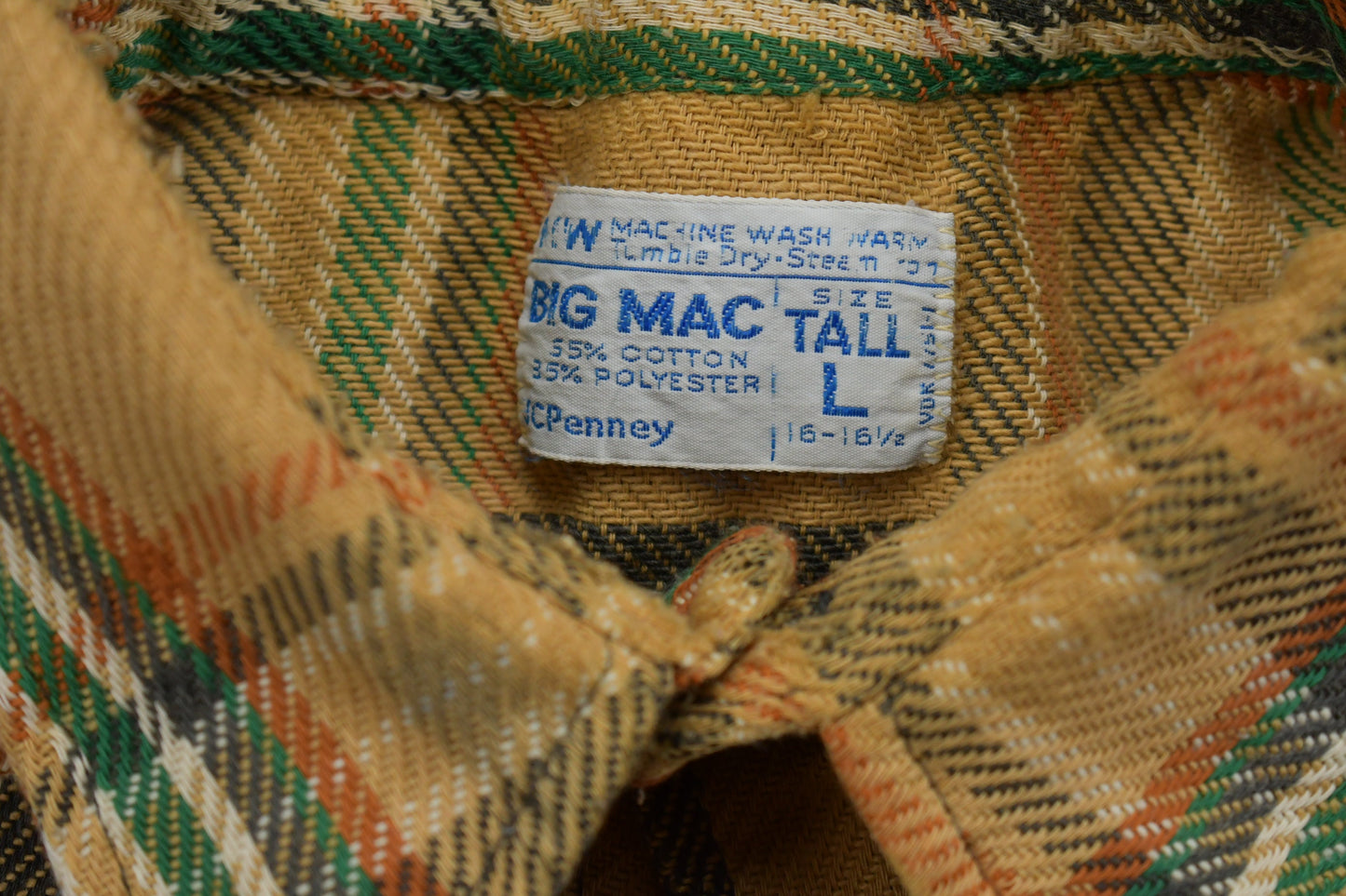 Vintage 1980s Big Mac Button Up Flannel / 1980s Button Up / Casual Wear / Workwear / Flannel Shirt / Tall