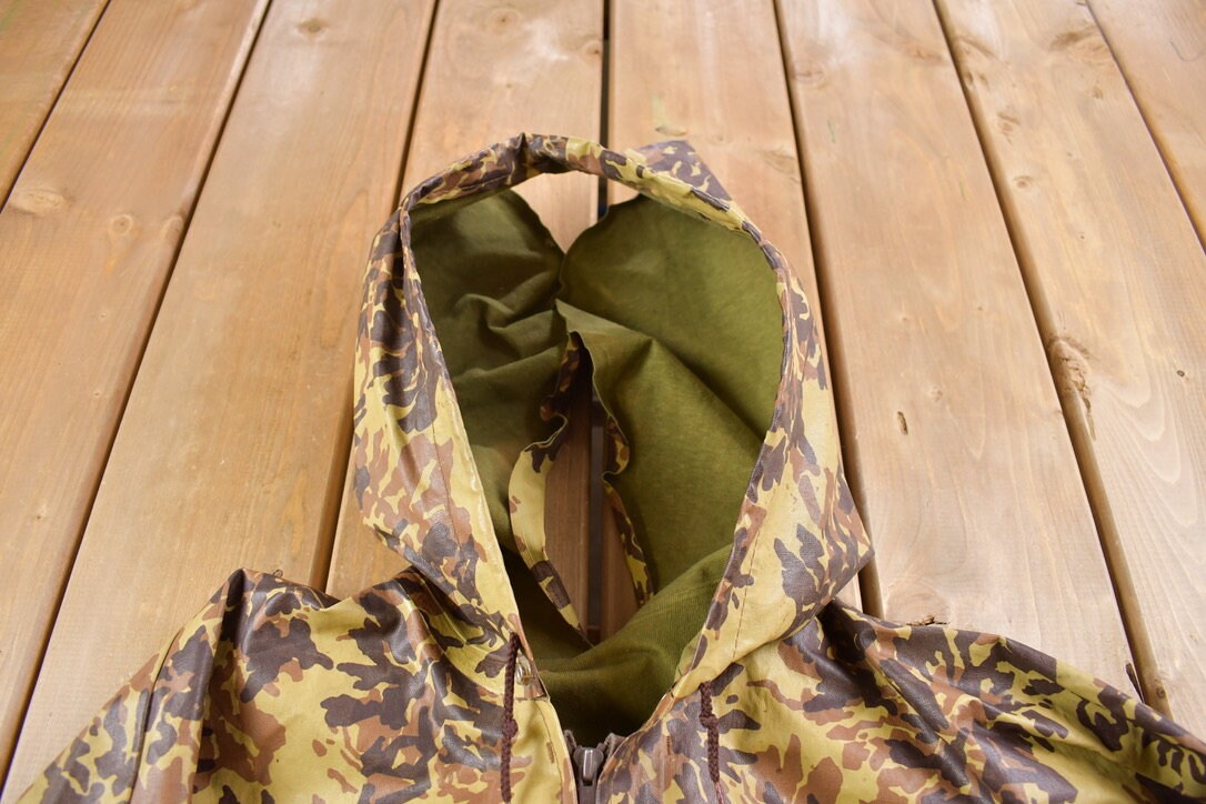 Vintage 1980s Stearns Fall Leaves Real Tree Camouflage Hunting Shell Forest Camo Made In USA