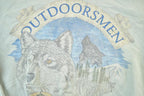 Vintage 1990s Fieldmaster Outdoorsman Crew Neck Wolf Sweatshirt Made In USA Mens XL