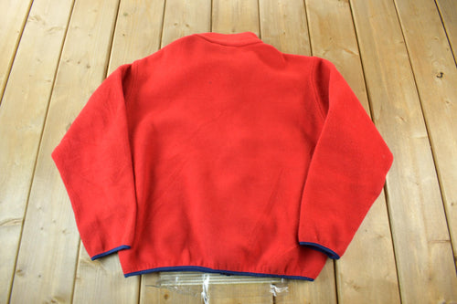 Vintage 1990s LL Bean Full Zip Red Fleece Sweatshirt / Sportswear / Medium / Streetwear / Athleisure / Hiking