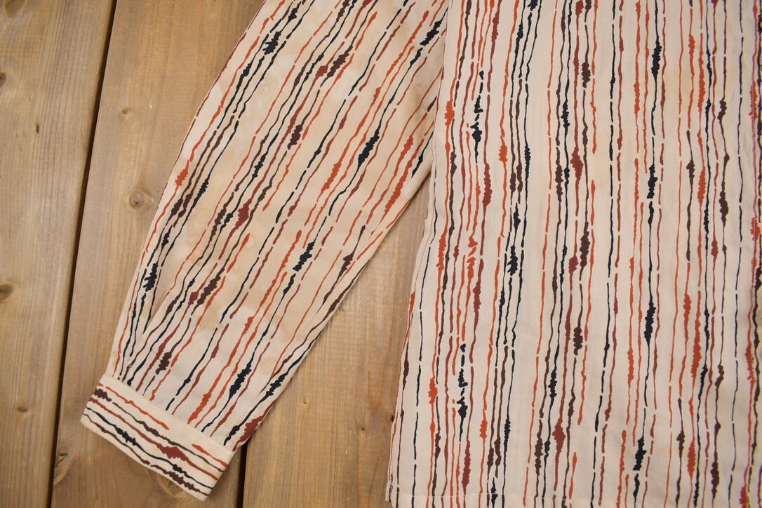 Vintage 1980s Ruffle Collar Button Up Shirt