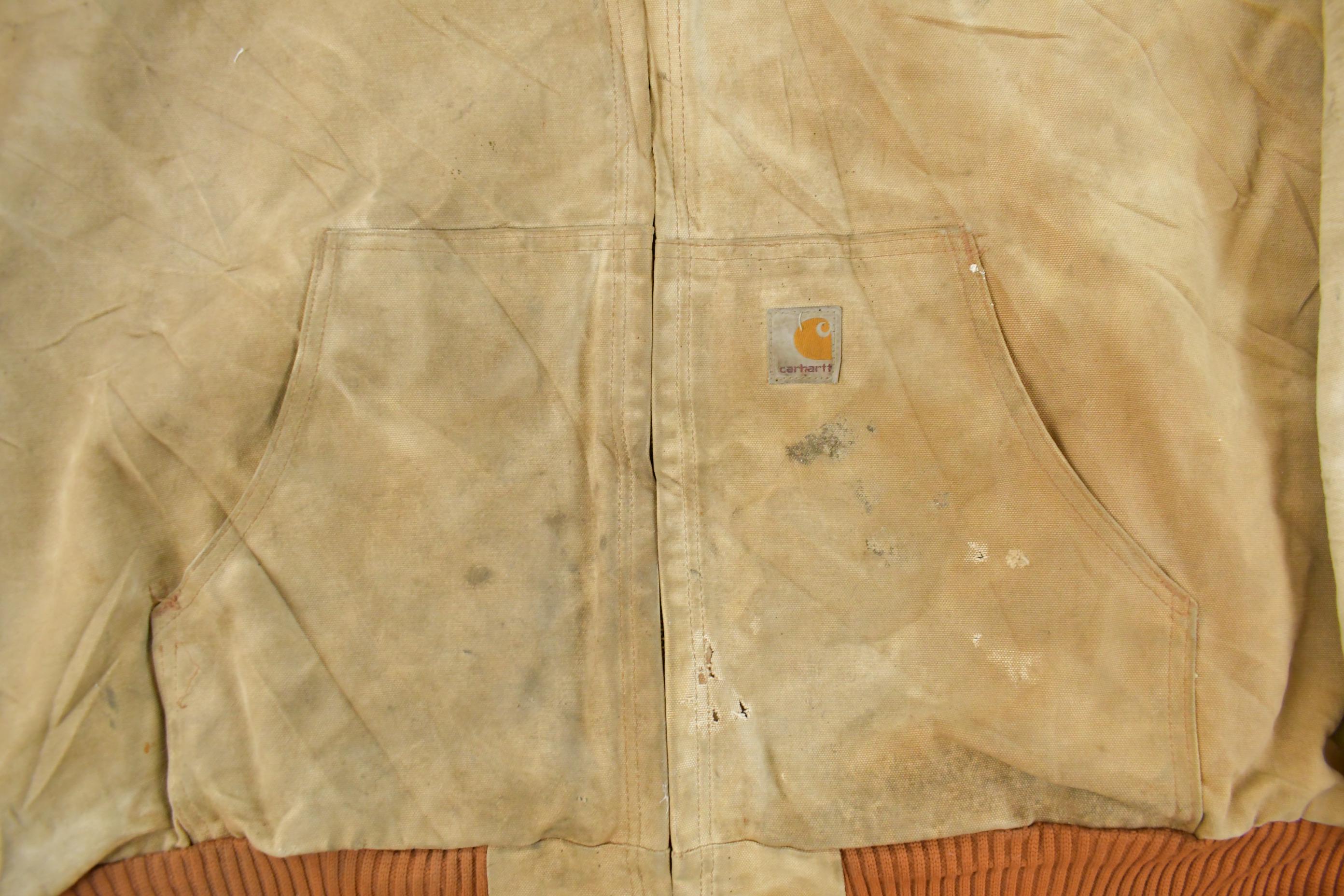 Vintage 1990s Carhartt Distressed Hooded Jacket Men's 2XL