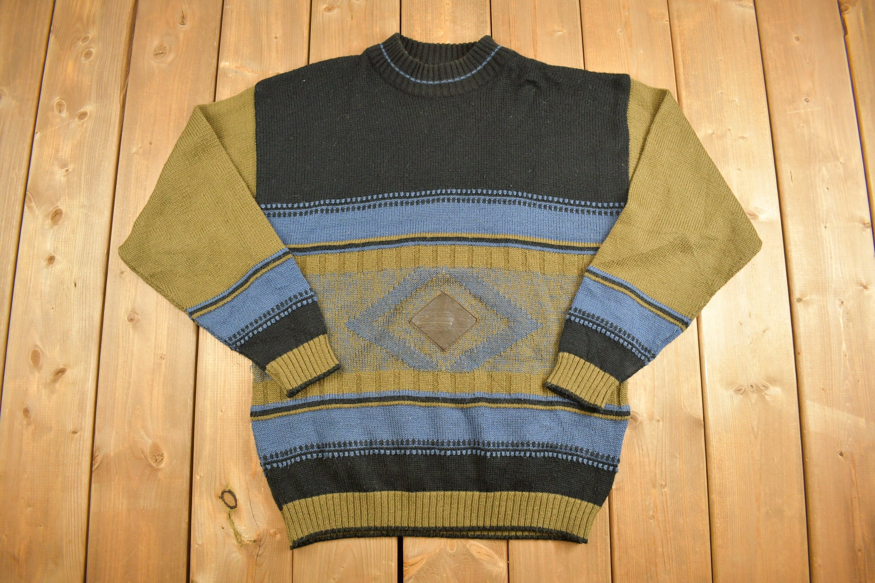 Vintage 1990s Zeppelin Abstract Knit Crewneck Sweater