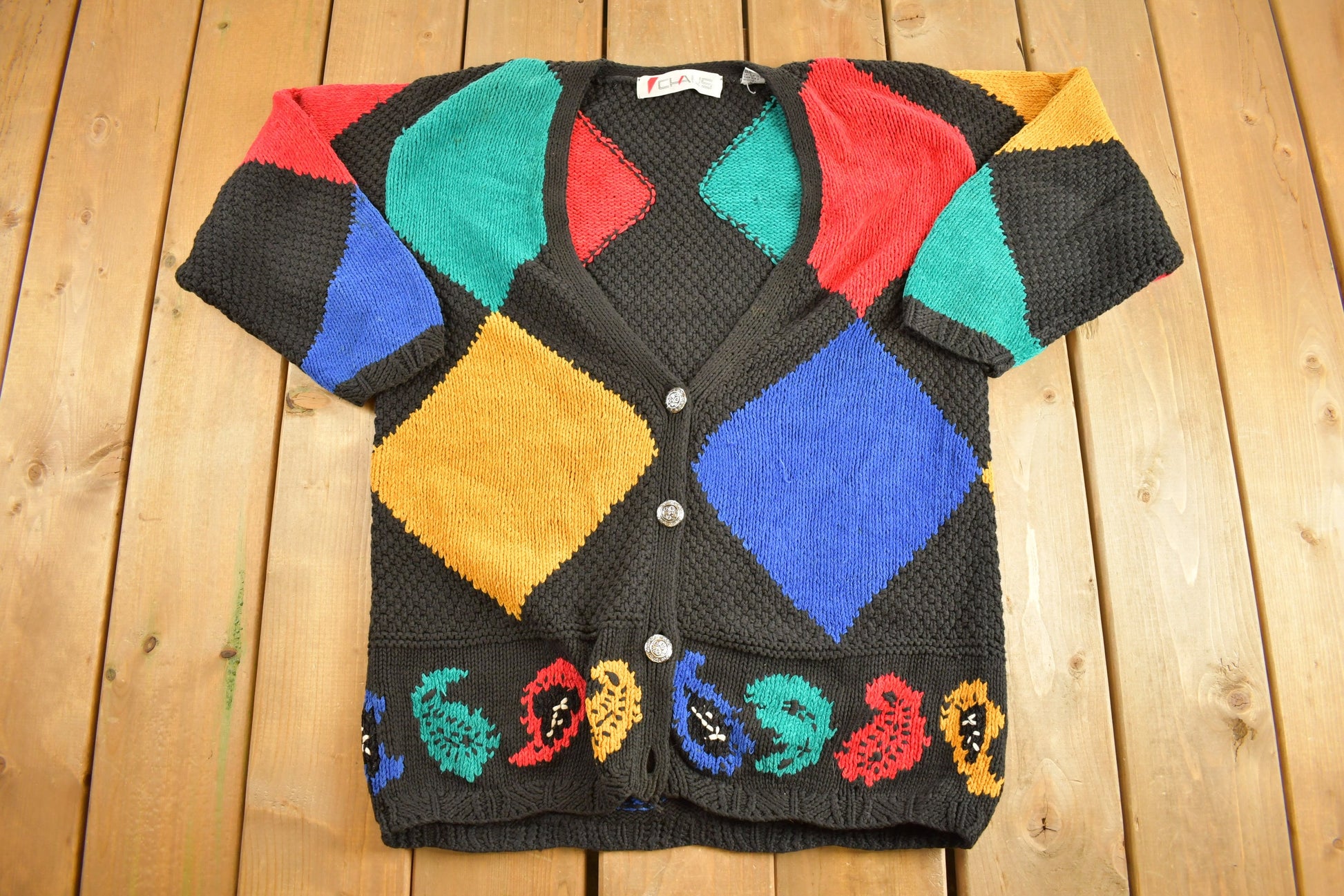 Vintage 1990s Chaus Knitted Cardigan Sweater
