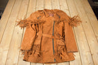Vintage 1970s Embroidered Horse Fringe Leather Jacket
