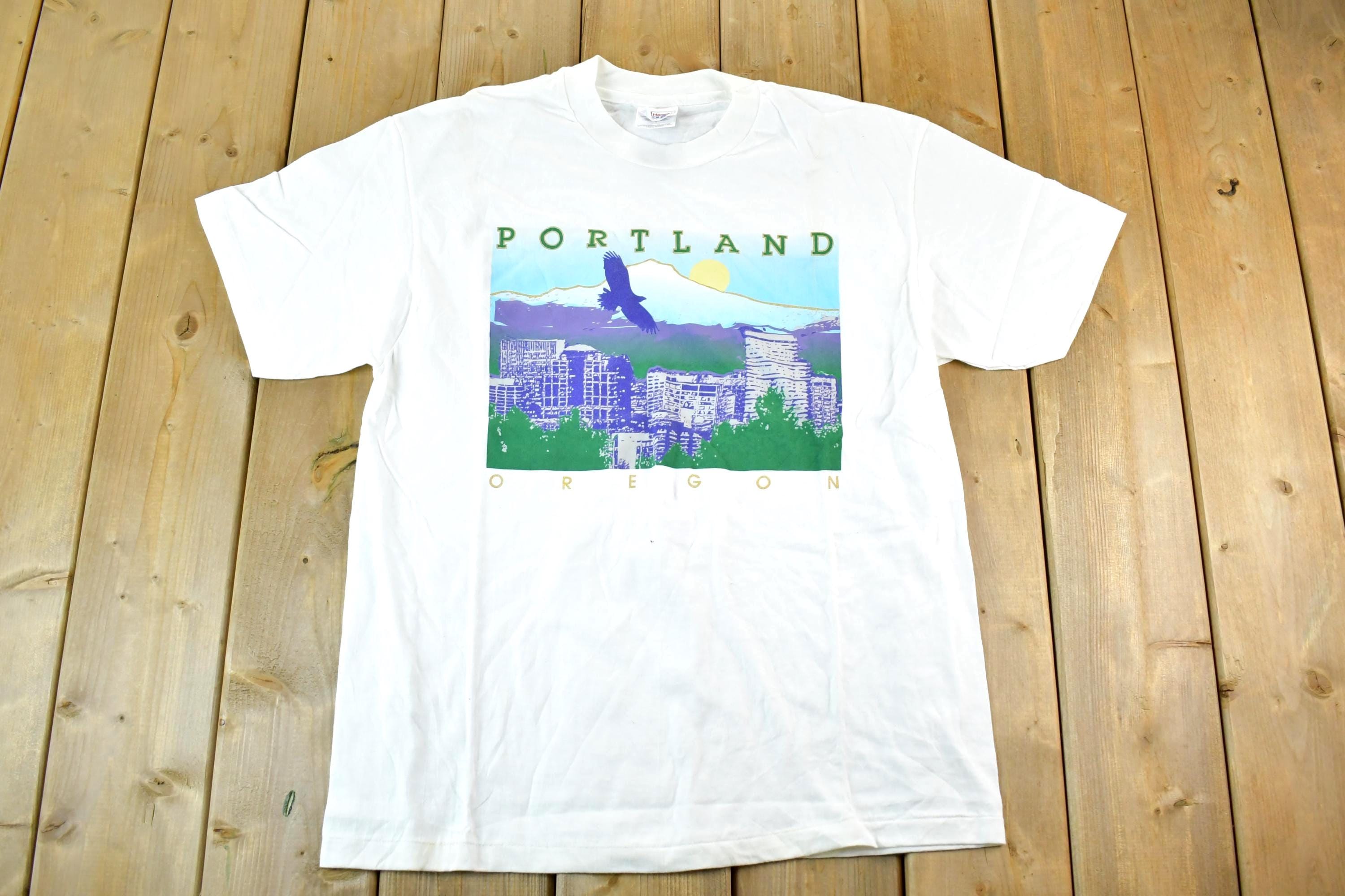 Vintage 1990s Portland Oregon Bald Eagle Souvenir T-Shirt Mens Small