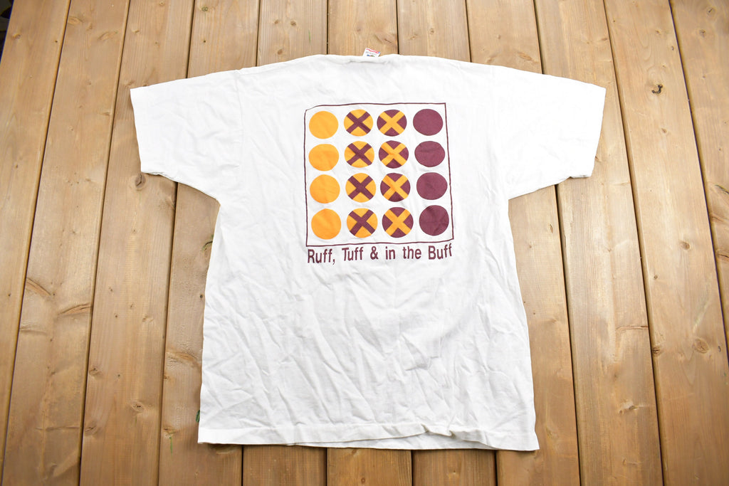 Vintage 1990s Boston College Parody Naked Twister Graphic T Shirt