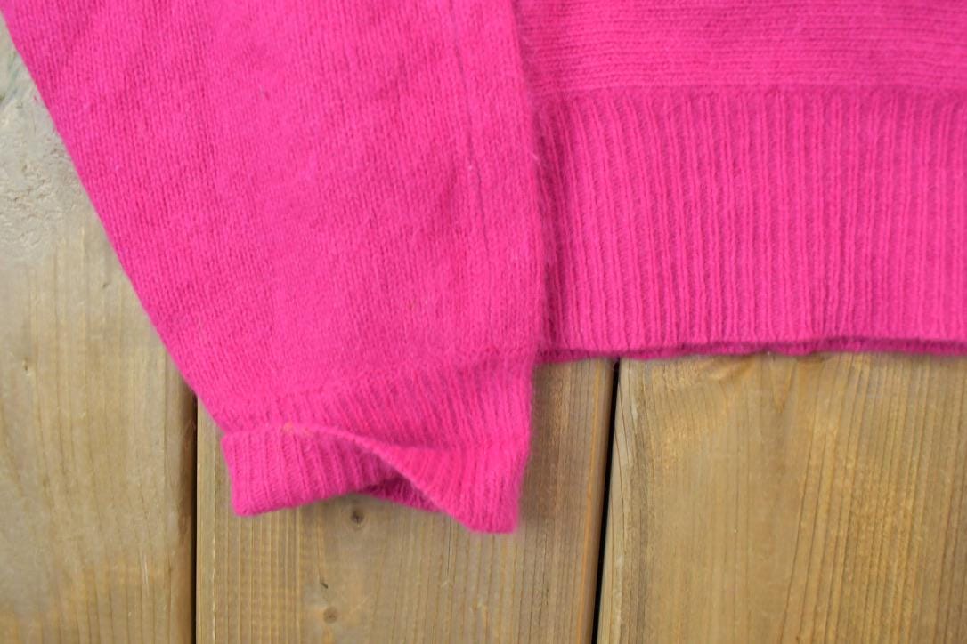 Vintage 1990s Rafaella Pink Knit Mock Neck Sweater