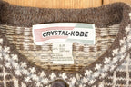 Vintage 1980s Crystal Kobe Shetland Wool Knit Cardigan Sweater Women's S
