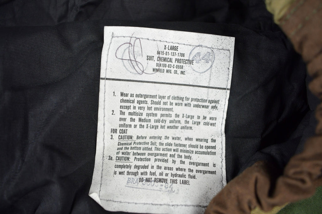 Vintage 1983 Army Military Chemical Protective Suit Jacket