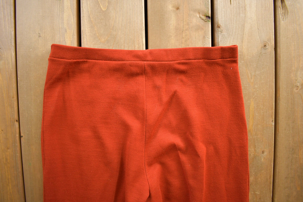Vintage 1970s Red Flared Cotton Pants Size 32x30