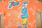 Vintage 1990s 7UP Soda Promo All Over Print Graphic T Shirt Size XL