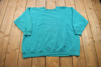 Vintage 1980s Blank Turquoise Raglan Crewneck Sweatshirt