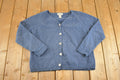 Vintage 1990s LL Bean Cable Knit Cardigan Sweater Women's M / Preppy Knit Cardigan / Fancy Knit Vintage Cardigan