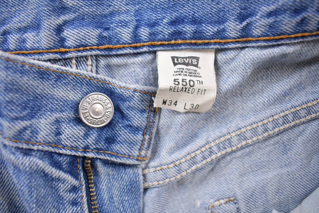 Vintage 1990s Levi's 550 Red Blank Tab Denim Jeans Size 32 x 29
