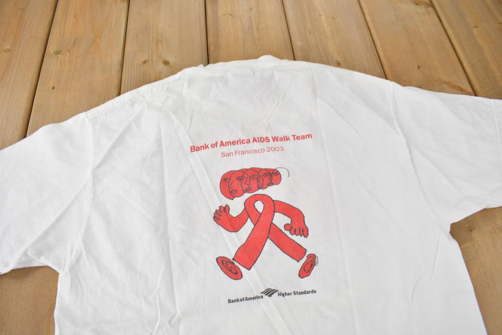 Vintage 2003 San Francisco AIDS Walk Team Graphic Art T-Shirt Size M