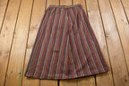 True Vintage 1970's Striped Skirt 26 Inch Waist 29 Inch Length