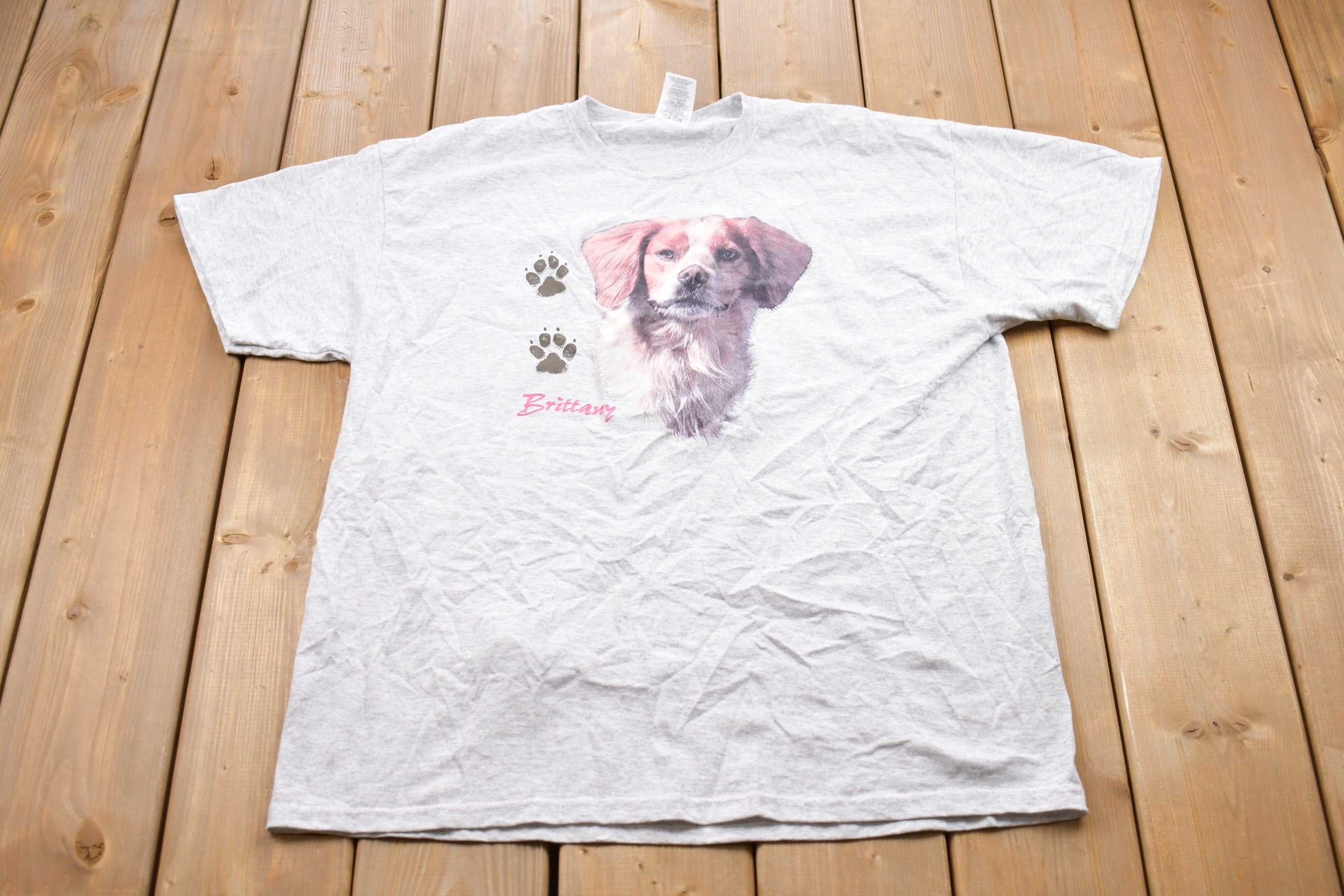 Vintage 1990s Cute Dog Graphic T-Shirt