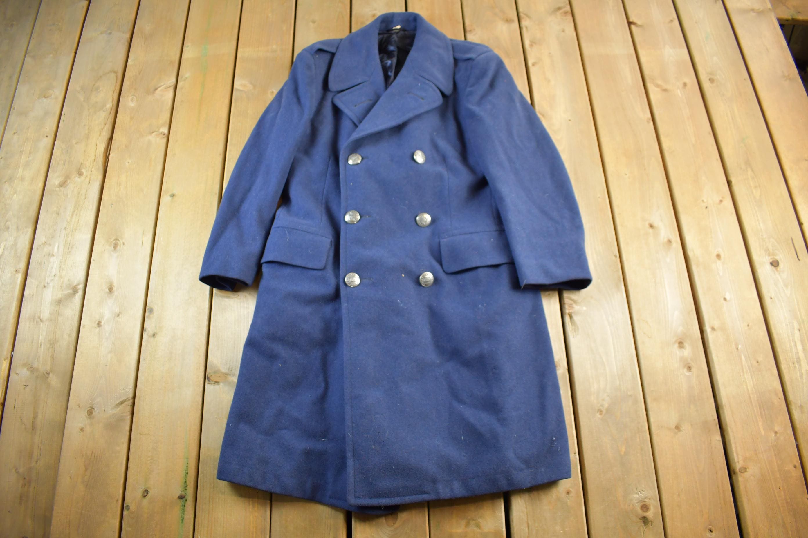 Vintage 1950s Air Force Wool Trench Coat Men's XS