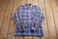 Vintage 1980s Plaid Flannel Button Up Shirt