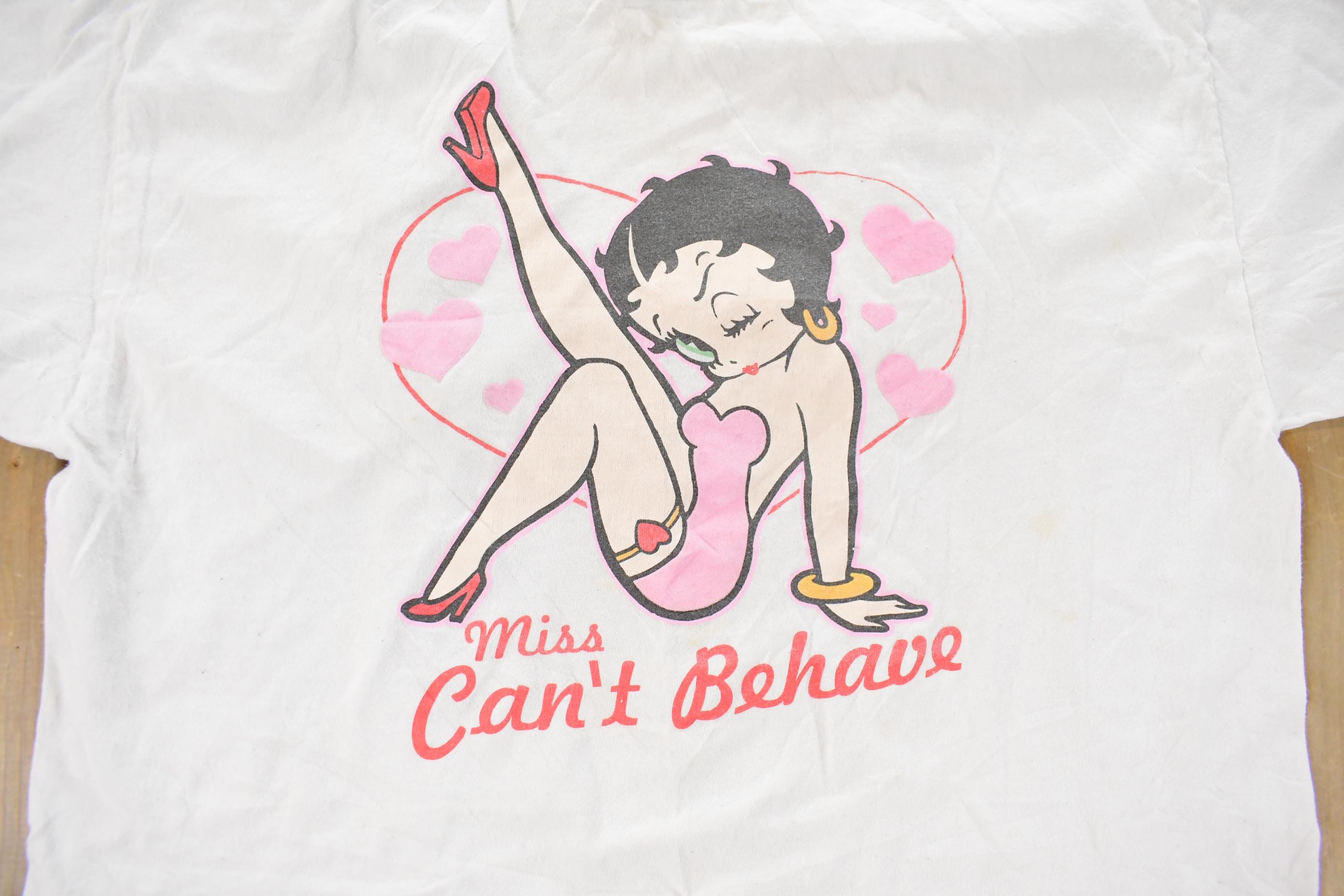 Vintage 1990s Betty Boop Can't Behave Cartoon Promo T-Shirt Men's Large