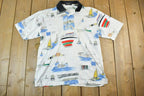 Vintage 1990s Sailboat Countess Mara Button Up Polo Style Shirt