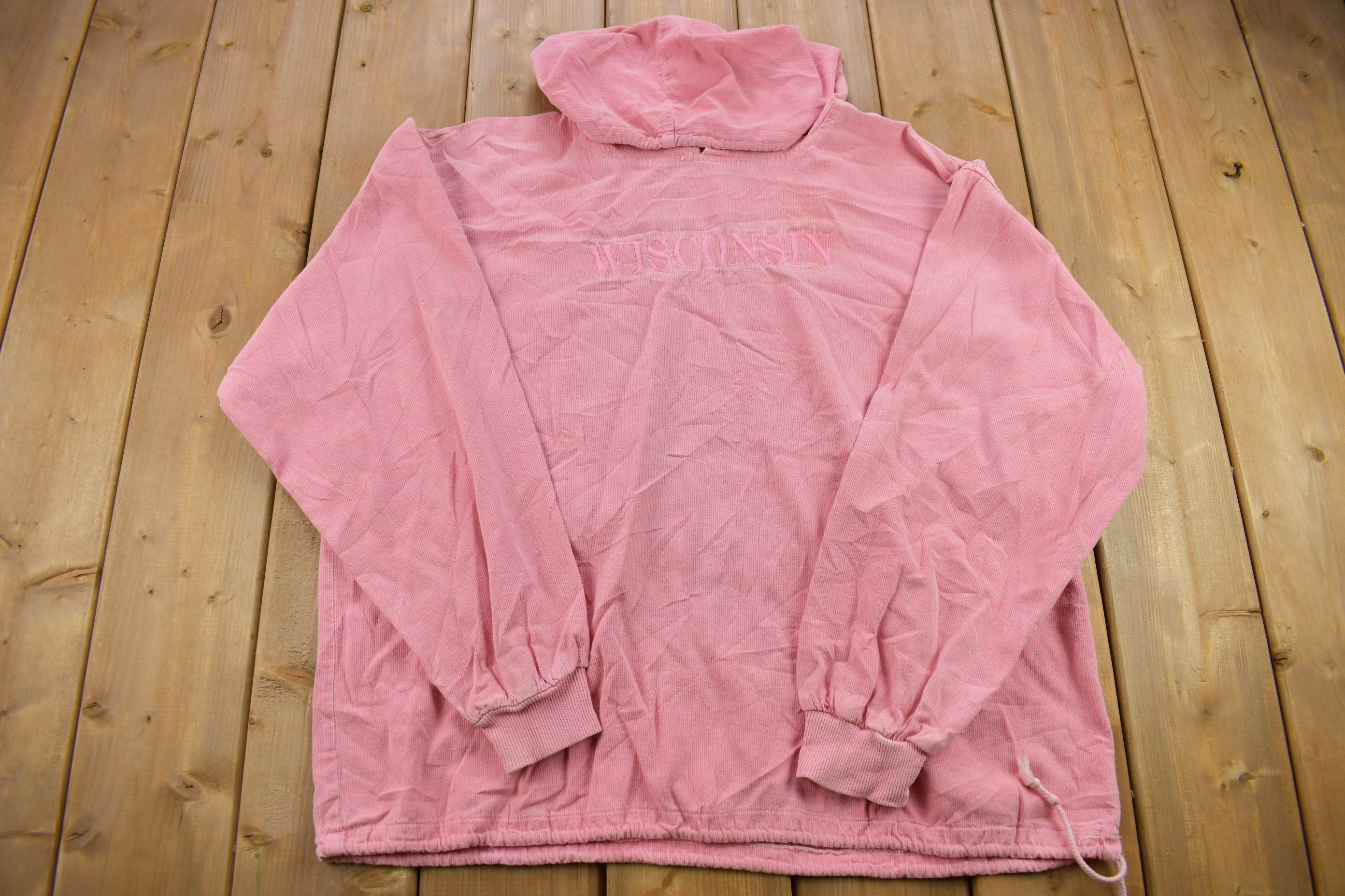 Vintage 1990s Wisconsin Corduroy Hoodie