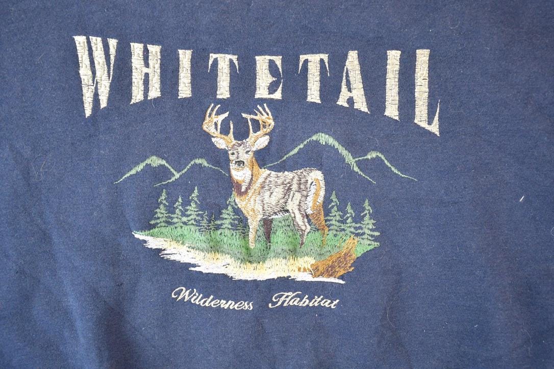 Vintage 1990s Whitetail Deer Briar Creek Souvenir Outdoorsman Crewneck Sweatshirt Made In USA