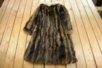 Vintage 1970s Brown Racoon Fur Coat Women's Medium