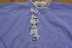 Vintage 1990s Cute Grandma Embroidered Snowman Crewneck Sweater Made In USA