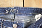 Vintage Deadstock Y2K Grace LA Bedazzled Low Rise Jeans Women's Size 27 x 32