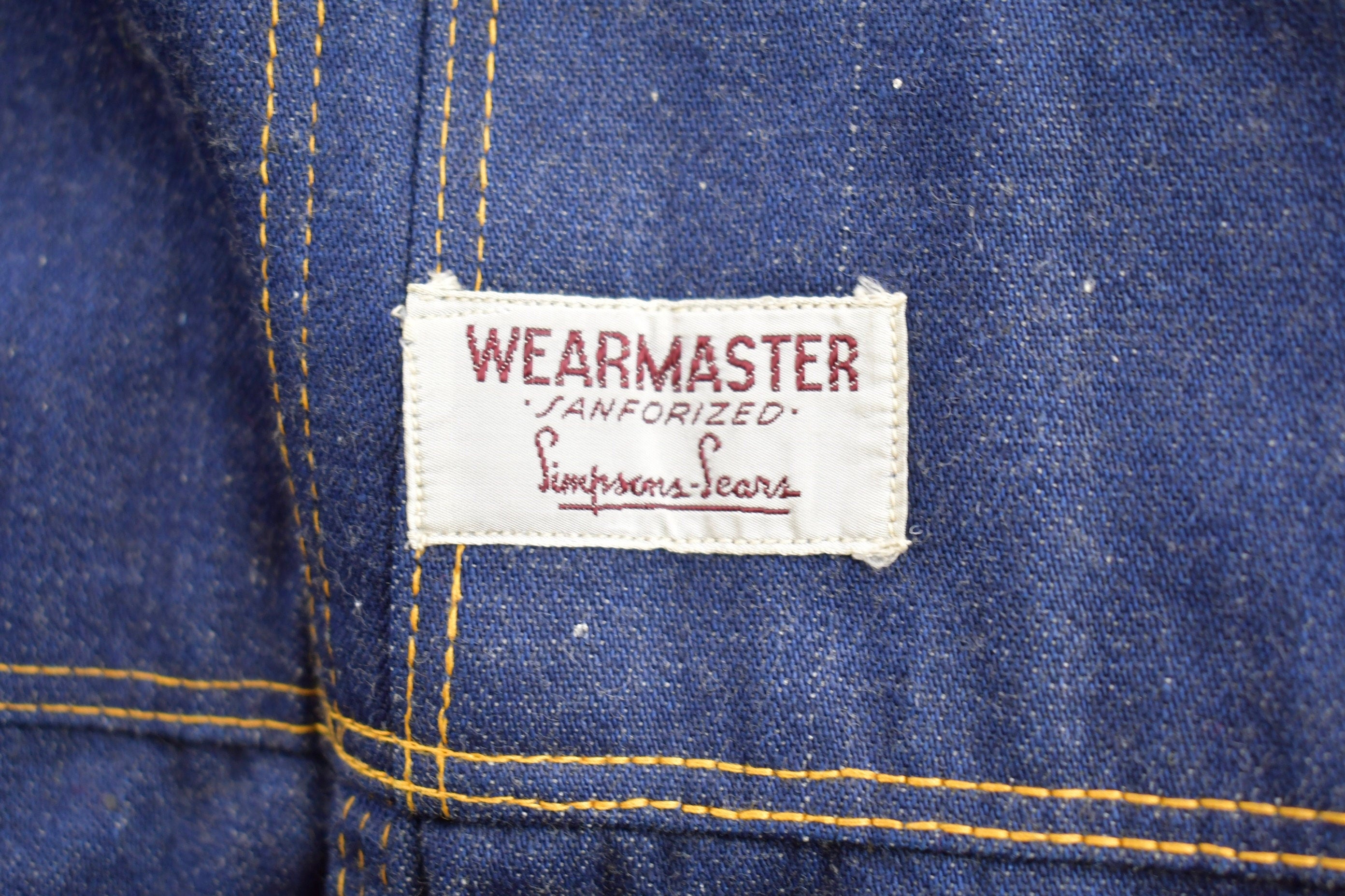 Vintage 1990s Wearmaster Simpsons-Sears Denim Jean Overalls Size 42 x 30
