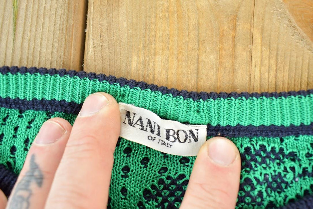 Vintage 1990s Nani Bon Knit Abstract Pattern Crewneck Sweater Made In Italy