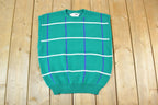 Vintage 1990s Russ Knit Abstract Pattern Crewneck Sweater Vest