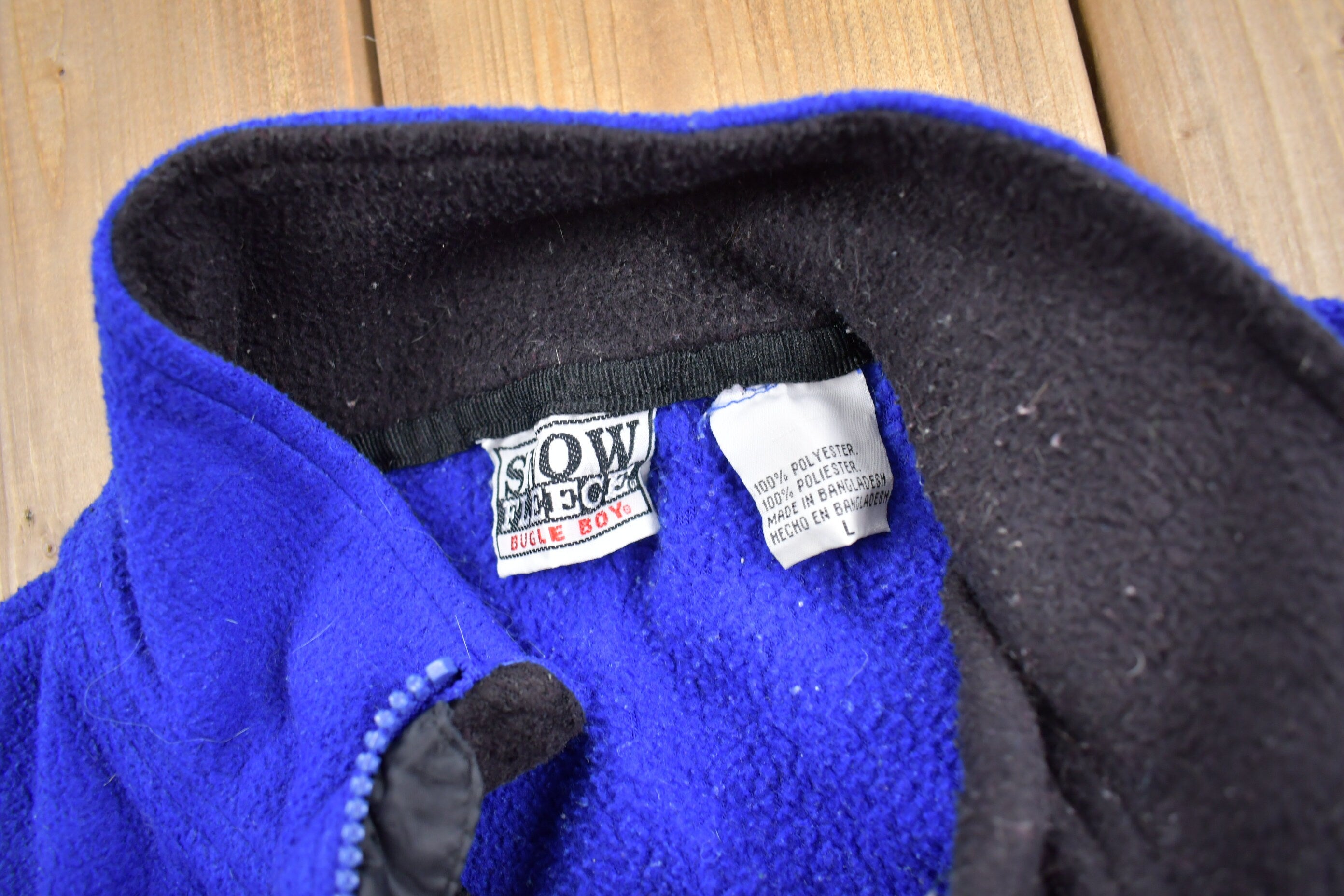 Vintage 1990s Blank Blue Fleece Sweater