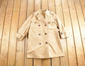Vintage 1980s Beige Satin Trench Jacket