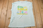 Vintage 1989 Hollywood Beach Graphic Sleeveless T-Shirt