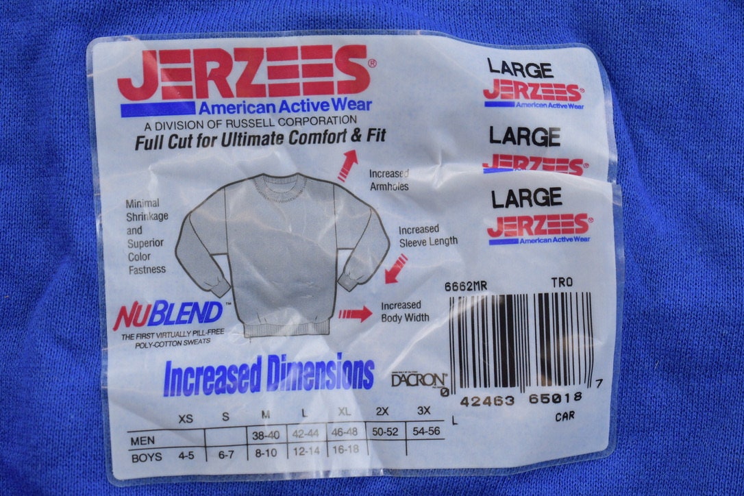 Vintage 1990's Jerzees Deadstock Blank Crewneck Sweatshirt