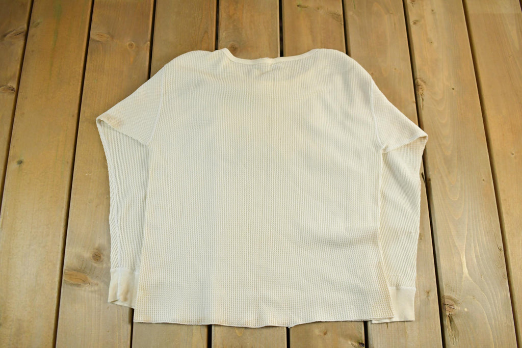 Vintage 1970s Northwest Territory Waffle Knit Long Sleeve Adult Medium