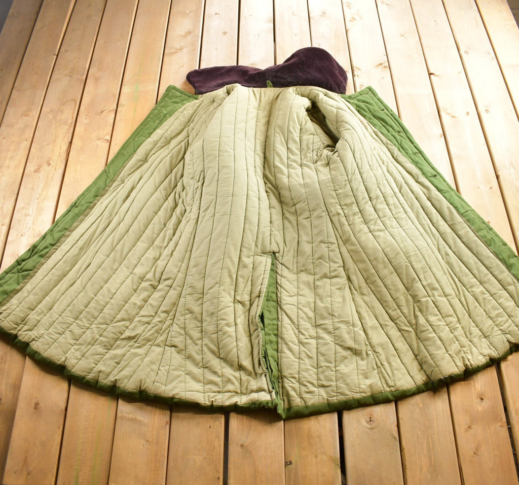 Vintage 1980s Military Winter Lined Button Up Army Jacket