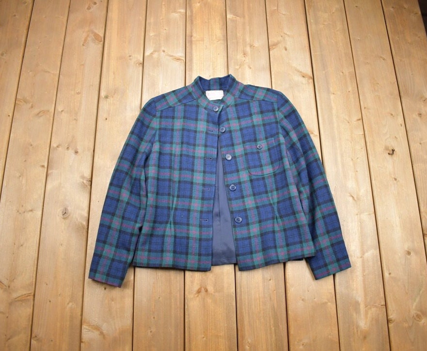 Vintage 1970s Pendleton 100% Wool Plaid Jacket